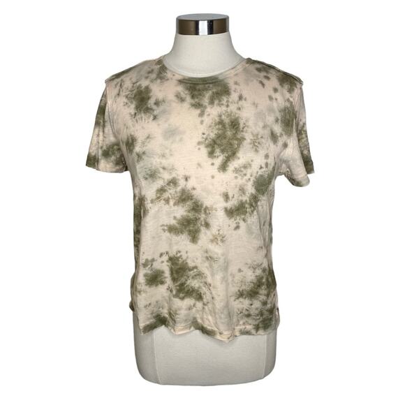 Free People Riptide Linen Blend Tie Dye T-Shirt Women’s Size XS Olive Combo - Picture 1 of 10